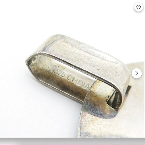 RLM STUDIO 925 Sterling Silver - Vintage One World Stamped Drop Pendant - Picture 2 of 2